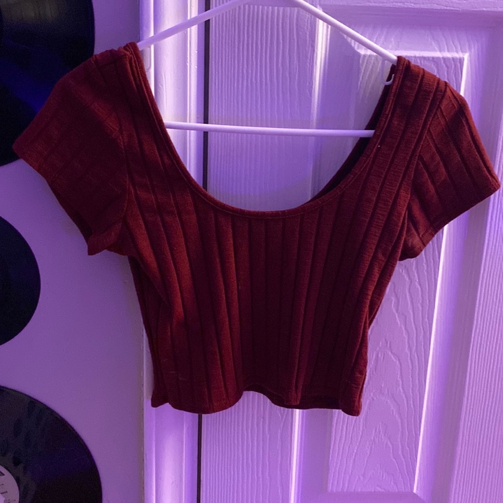 cropped ribbed shirt